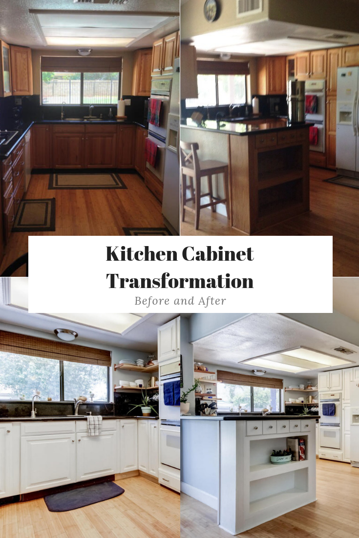 3 Steps to Paint Oak Kitchen Cabinets White: Before and After - The ...